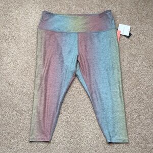 NWT Beyond Yoga Sunset Prismatic High Rise Rainbow Softmark Leggings Size 3X